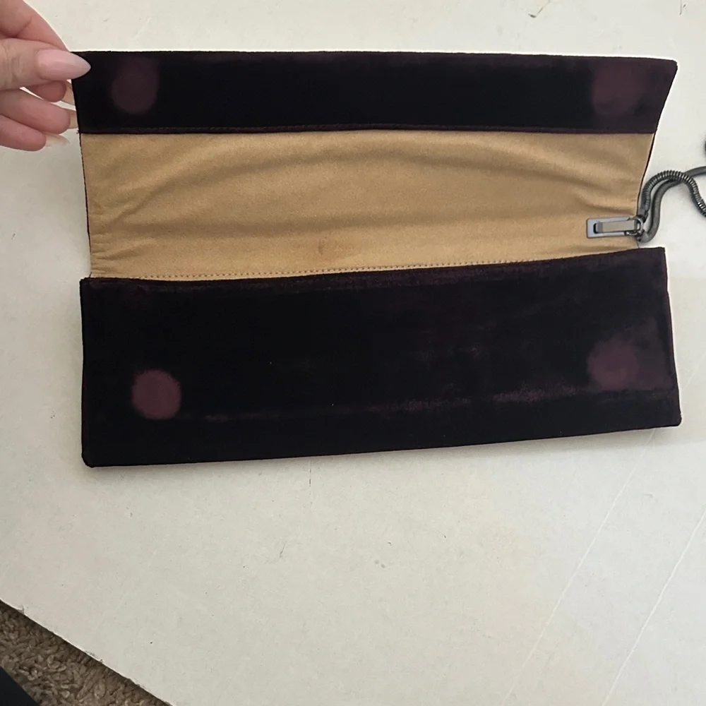 Worth NY long and skinny plum Clutch Wristlet